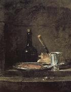 Jean Baptiste Simeon Chardin Silver glasses have lunch oil painting on canvas
